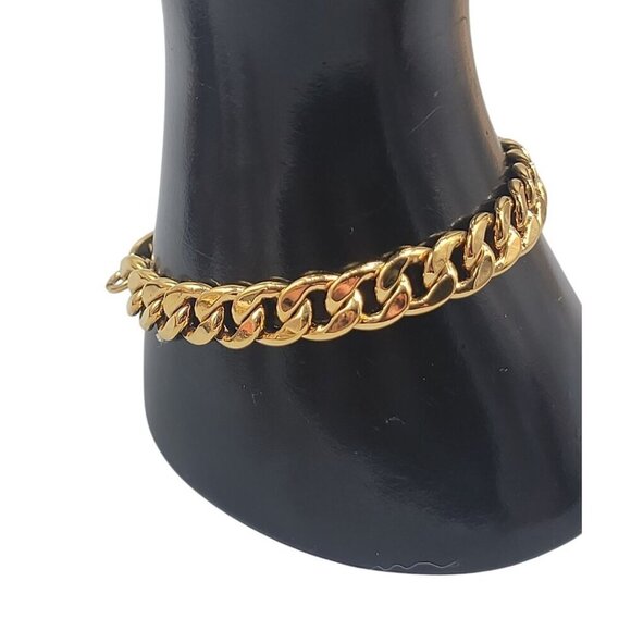 Napier Bracelet Patent Number Gold Plated Flat Cuban Link Size 7 Vintage - Picture 2 of 10